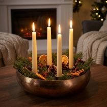 Article Centre de table rond porte-bougies 4 chandelles style antique bronze 22 cm