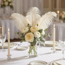 Article Lot de 12 Plumes d'Autruche Décoratives Crème 20-25 cm