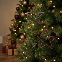 Article Décoration étoiles glitter violettes pour Noël Ø12cm - Lot de 12