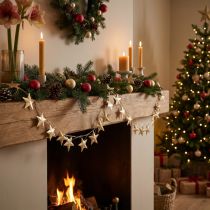Article Sternes décoratives en métal doré – Guirlande de 180 cm pour Noël