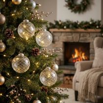 Article Boules de Noël en Verre Transparent Ø10cm Lot de 3