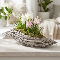Article Pont végétal Rattan blanc et naturel 40x14x6cm avec doublure en plastique