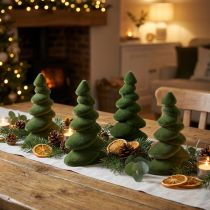 Article Sapins décoratifs en flocage vert 16,5 cm – Lot de 4