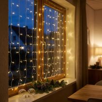 Article Luminaire Rideau 120 LEDs Blanc Chaud 100×180 cm Intérieur