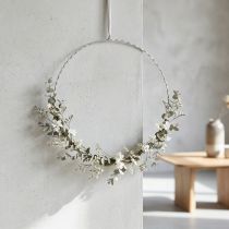 Article Lot de 10 anneaux métalliques ondulés pour couronnes 18 cm argent
