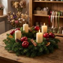 Article Pommes décoratives rouges brillantes en lot de 6 - 6 cm