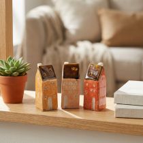 Article Lot de 3 Mini Maisons Décoratives en Céramique 10 cm pour Intérieur