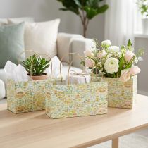 Article Sachet cadeau avec anses motif aquarelle 24×12×12 cm lot de 6