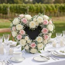 Article Cœur en mousse florale noire 33 cm – Lot de 2