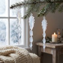 Article Décoration Gouttes de Glace Transparente avec Paillettes – Lot de 4, 30 cm