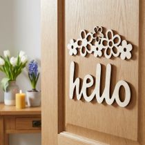 Article Plaques décoratives en bois avec fleurs et aimants – Lot de 6