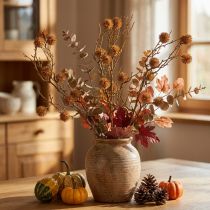 Article Branche décorative en fruits d’ambre artificiels 48 cm ocre brun