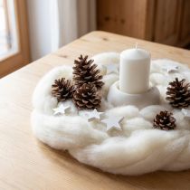 Article Bande de laine blanche 2m pour décoration et loisirs créatifs