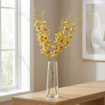 Article Orchidée artificielle Cymbidium jaune sur tige 95 cm - Lot de 2