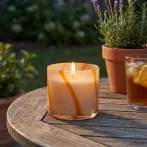 Article Bougie parfumée en verre au citron, style rétro, Ø8 cm H8 cm