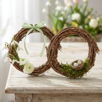 Article Lot de 6 mini couronnes naturelles en bois de vigne Ø 15 cm