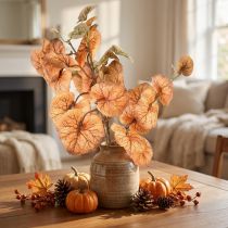 Article Branche décorative artificielle Heuchera feuilles rondes 66 cm orange et brun
