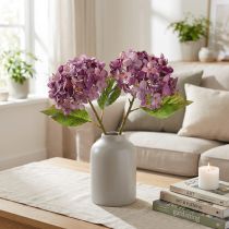 Article Hortensias artificiels violets 34 cm x2