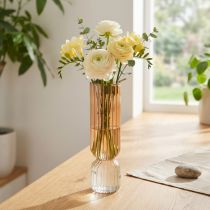 Article Vase décoratif en verre brun et transparent Ø5 cm H18 cm