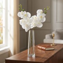 Article Orchidée Artificielle Phalaenopsis Blanche Real Touch 85 cm