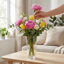 Article Vase en Verre Transparent Conique Ø10cm H20cm