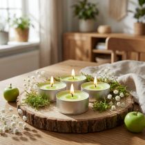 Article Bougies chauffe-plat parfumées Pomme Verte Ø3,5cm H1,5cm - Lot de 18