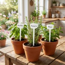 Article Étiquettes de jardin blanches en plastique 36 cm – Lot de 10