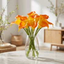 Article Mini arums artificiels jaunes et oranges 28 cm - Lot de 12