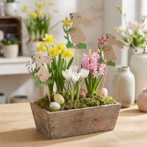 Article Piques décoratives lapins en bois 9 cm – Lot de 12
