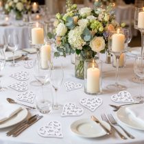 Article Cœurs Décoratifs en Bois à Poser – Blanc 5 cm – Lot de 40