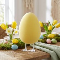 Article Œuf décoratif jaune sur pattes 25 cm - Décoration de Pâques