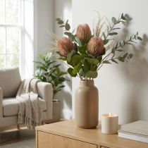 Article Lot de 3 branches Banksia artificielles blanc et violet 58 cm