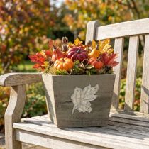 Article Pots de fleurs en bois Shabby Chic gris 11×14,5×14 cm