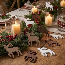 Article Statuettes en Bois Renne – Décoration Noël, Lot de 48