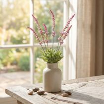 Article Lot de 3 tiges de lavande artificielle en bouquet, lavande lilas, 45 cm