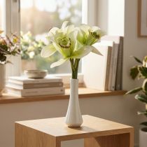Article Orchidée Artificielle avec Vase Blanc/Vert 28 cm