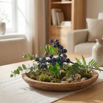 Article Branche décorative artificielle myrtille avec baies et feuilles 32 cm
