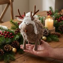 Article Figurine de renne en tissu pour décoration de Noël 23 cm