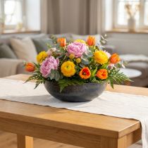 Article Coupe décorative ronde en plastique anthracite Ø29,5cm
