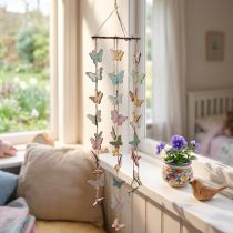 Article Mobile décoratif papillons en bois Ø15 cm Hauteur 55 cm