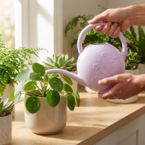 Article Arrosoir en plastique lilas 1,8L avec motif floral pour plantes d'intérieur