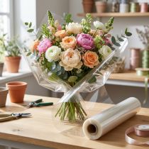 Article Rouleau de film transparent pour décorations florales 75 cm x 200 m