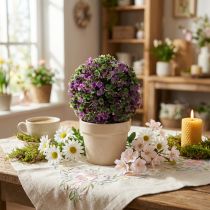 Article Boule décorative miniature violette avec fleurs artificielles Ø10 cm