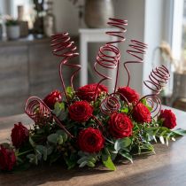 Article Cane Spiralée Rotin Rouge, Lot de 25