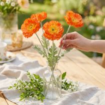 Article Fleurs artificielles coquelicots orange en bouquet - H78cm - Lot de 3