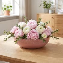Article Coupe décorative ronde en plastique rose ancien Ø30cm H9cm