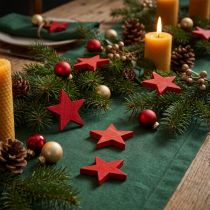 Article Étoiles en bois rouge 5,5 cm – Lot de 12 pour décoration de Noël