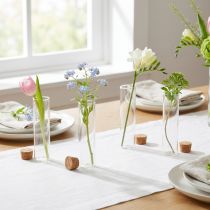 Article Lot de 6 mini-vases en verre avec bouchons en liège - Ø4 cm x H12 cm