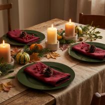 Article Assiette décorative en plastique vert foncé 28 cm
