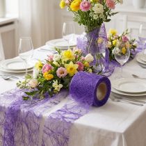 Article Ruban décoratif en fibre de soie violette 8 cm x 25 m